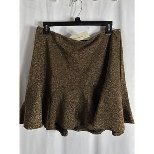 Trixi Clothing Company Gold Sparkle Flared Mini Skirt Women's Size L